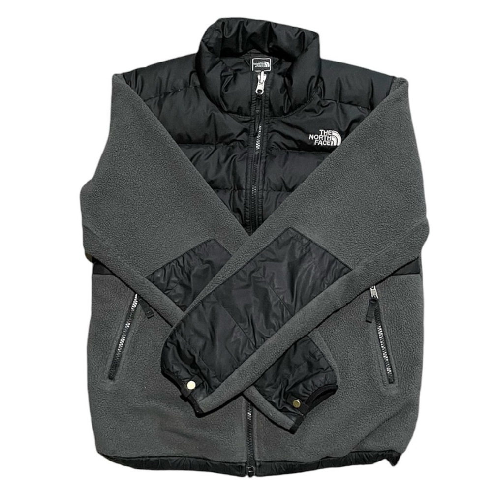 The North Face Denali Boys Black & Gray Goose Down Fleece Puffer Jacket